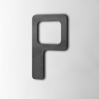 Houten Letter P Checkbook MDF Zwart - 1