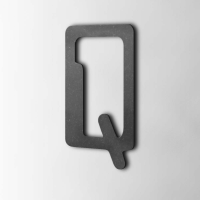 Houten Letter Q Checkbook MDF Zwart - 1