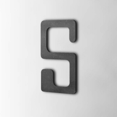 Houten Letter S Checkbook MDF Zwart - 1