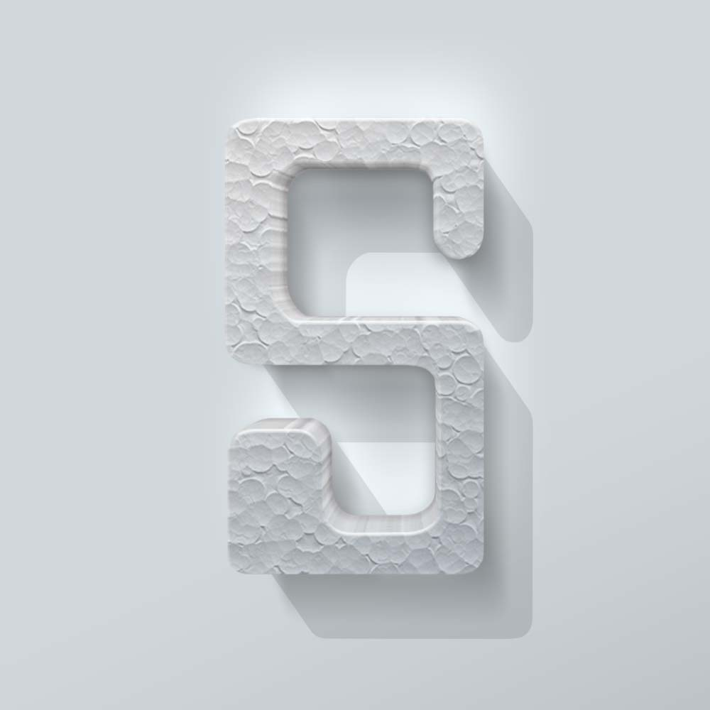 Scheckheft mit dem Buchstaben S aus Styropor – 1