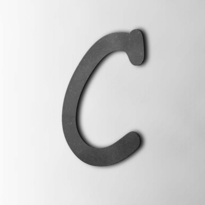 Houten Letter C Comic Sans MDF Zwart - 1 Houten Letter C Comic Sans MDF Zwart - 1