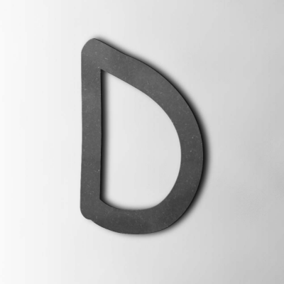 Houten Letter D Comic Sans MDF Zwart - 1