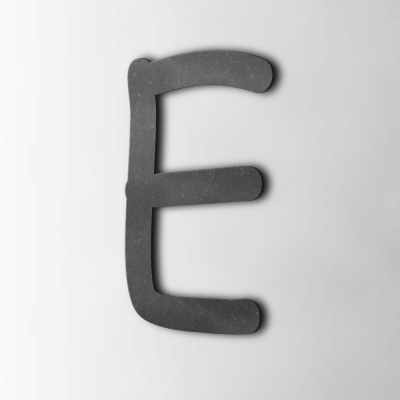 Houten Letter E Comic Sans MDF Zwart - 1