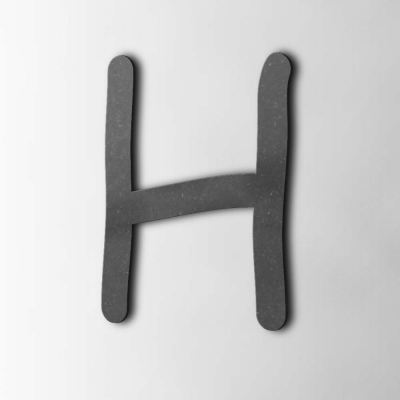 Houten Letter H Comic Sans MDF Zwart - 1