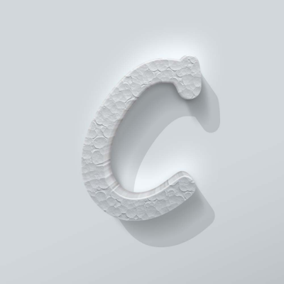 Piepschuim Letter C Comic Sans - 1