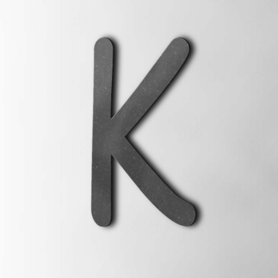 Houten Letter K Comic Sans MDF Zwart - 1
