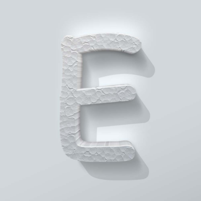 Piepschuim Letter E Comic Sans - 1