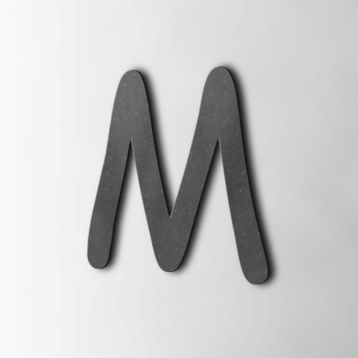 Houten Letter M Comic Sans MDF Zwart - 1