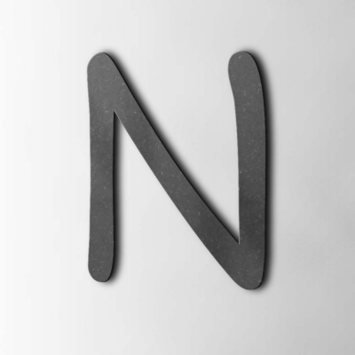 Houten Letter N Comic Sans MDF Zwart - 1