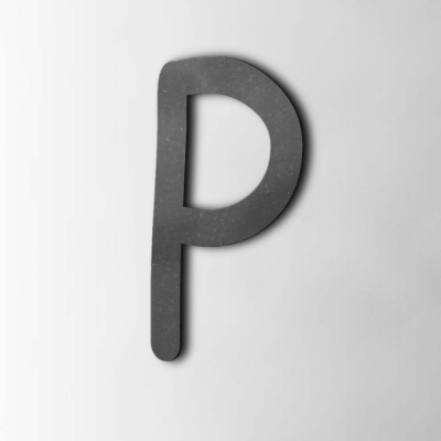 Houten Letter P Comic Sans MDF Zwart - 1