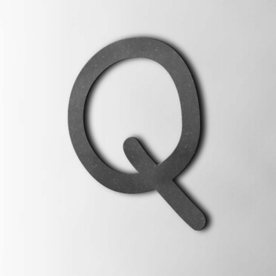 Houten Letter Q Comic Sans MDF Zwart - 1 Houten Letter Q Comic Sans MDF Zwart - 1