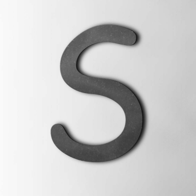 Houten Letter S Comic Sans MDF Zwart - 1