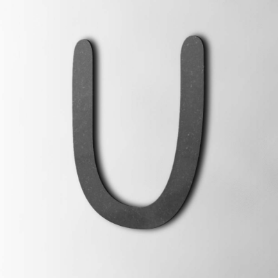 Houten Letter U Comic Sans MDF Zwart - 1