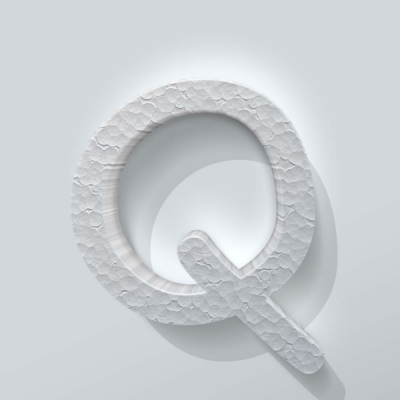 Piepschuim Letter Q Comic Sans - 1