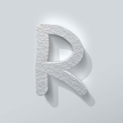 Piepschuim Letter R Comic Sans - 1