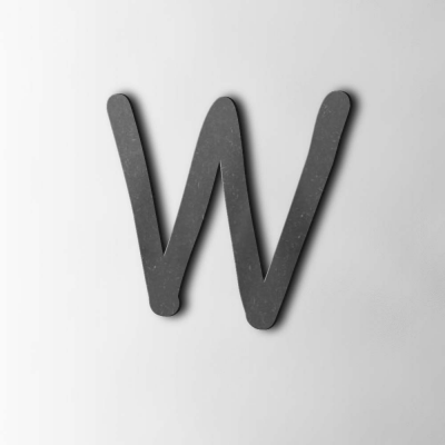 Houten Letter W Comic Sans MDF Zwart - 1