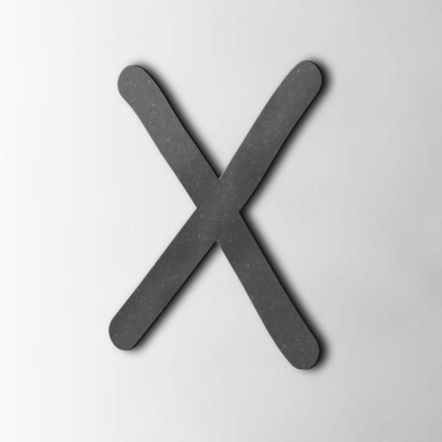 Houten Letter X Comic Sans MDF Zwart - 1