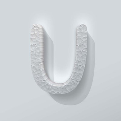 Piepschuim Letter U Comic Sans - 1
