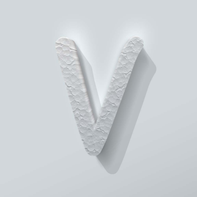 Piepschuim Letter V Comic Sans - 1