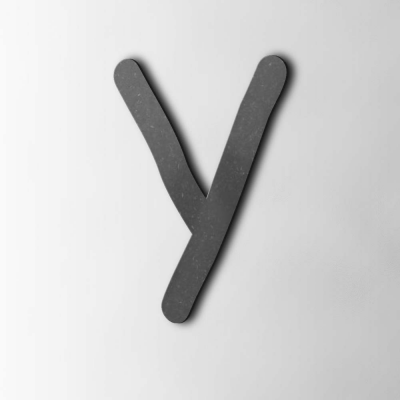 Houten Letter Y Comic Sans MDF Zwart - 1