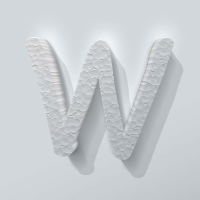 Piepschuim Letter W Comic Sans - 1 Piepschuim Letter W Comic Sans - 1