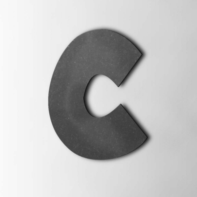 Houten Letter C Grobold MDF Zwart - 1