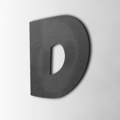 Houten Letter D Grobold MDF Zwart - 1