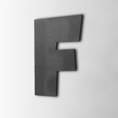 Houten Letter F Grobold MDF Zwart - 1