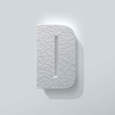 Piepschuim Letter D Impact - 1