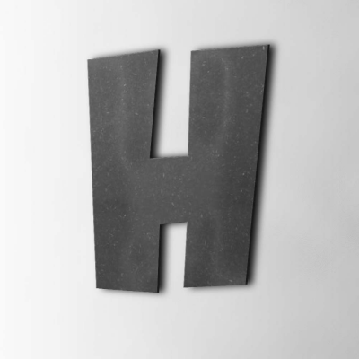 Houten Letter H Grobold MDF Zwart - 1