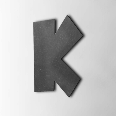 Houten Letter K Grobold MDF Zwart - 1