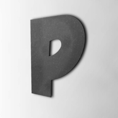 Houten Letter P Grobold MDF Zwart - 1