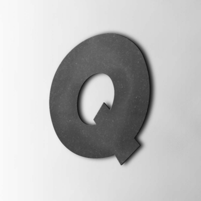Houten Letter Q Grobold MDF Zwart - 1 Houten Letter Q Grobold MDF Zwart - 1
