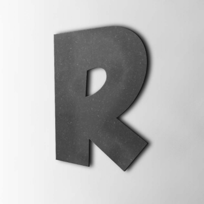 Houten Letter R Grobold MDF Zwart - 1