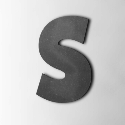 Houten Letter S Grobold MDF Zwart - 1