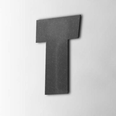 Houten Letter T Grobold MDF Zwart - 1
