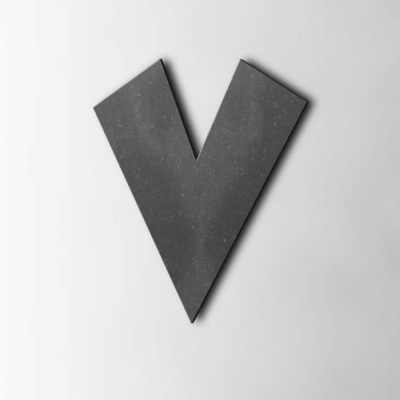 Houten Letter V Grobold MDF Zwart - 1