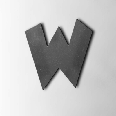 Houten Letter W Grobold MDF Zwart - 1