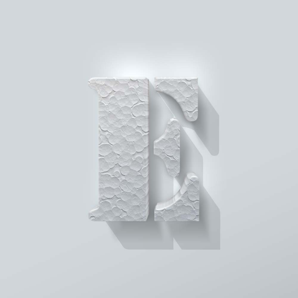 Piepschuim Letter E Stencil - 1