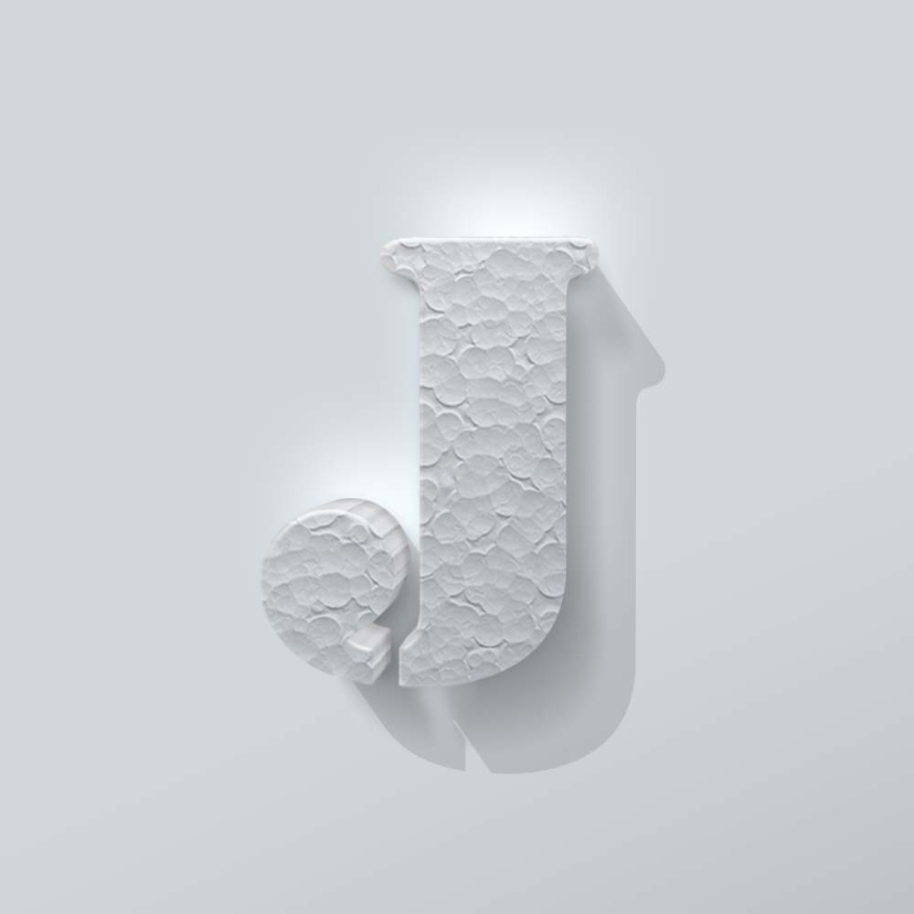 Styropor-Buchstaben-J-Schablone – 1