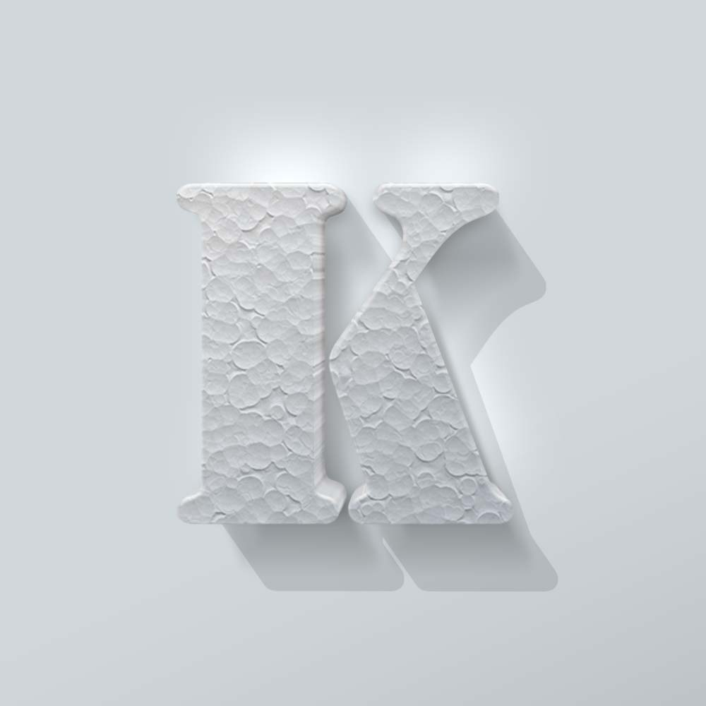 Styropor-Buchstaben-K-Schablone – 1