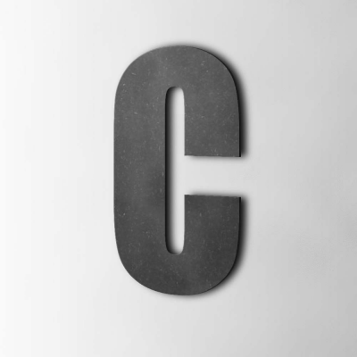 Houten Letter C Impact MDF Zwart - 1