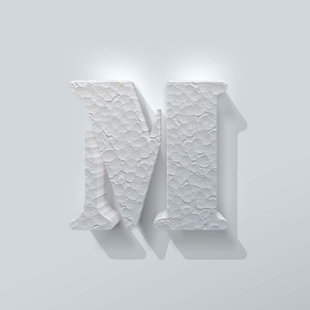 Piepschuim Letter M Stencil - 1