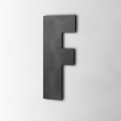 Houten Letter F Impact MDF Zwart - 1