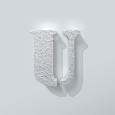 Piepschuim Letter U Stencil - 1