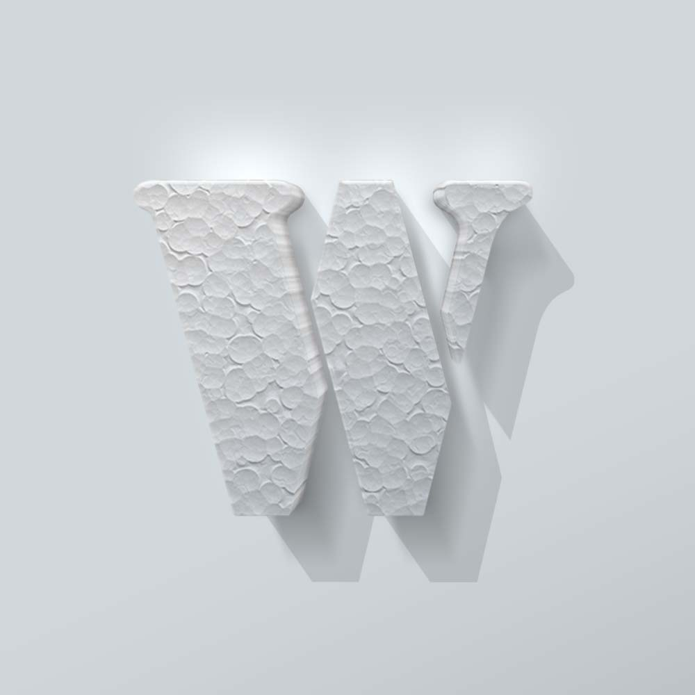 Styropor-Buchstaben-W-Schablone – 1