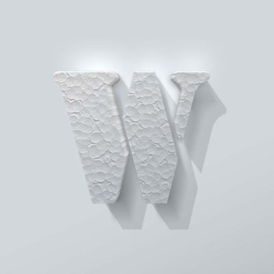 Piepschuim Letter W Stencil - 1 Piepschuim Letter W Stencil - 1