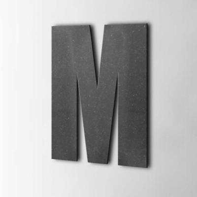 Houten Letter M Impact MDF Zwart - 1