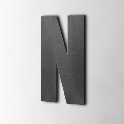 Houten Letter N Impact MDF Zwart - 1