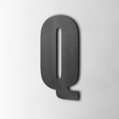 Houten Letter Q Impact MDF Zwart - 1